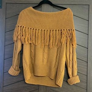Slouchy off shoulder sweater